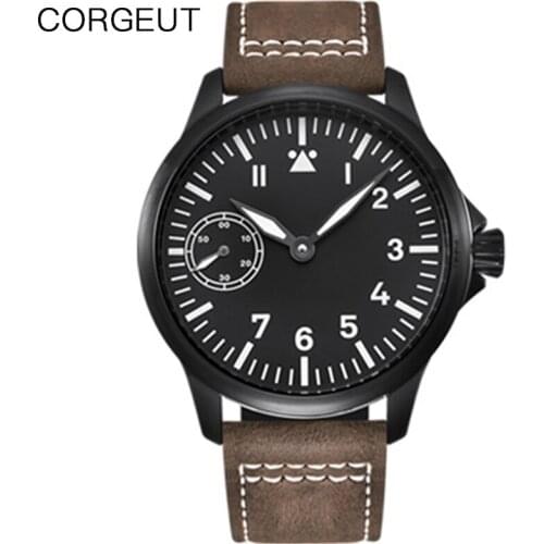 Mirar ORGEUT Men Watch Mechanical Manual Winding Watch Seagull 3600 Movement 6497 Luminous Waterproof 316L Japanese Steel Case
