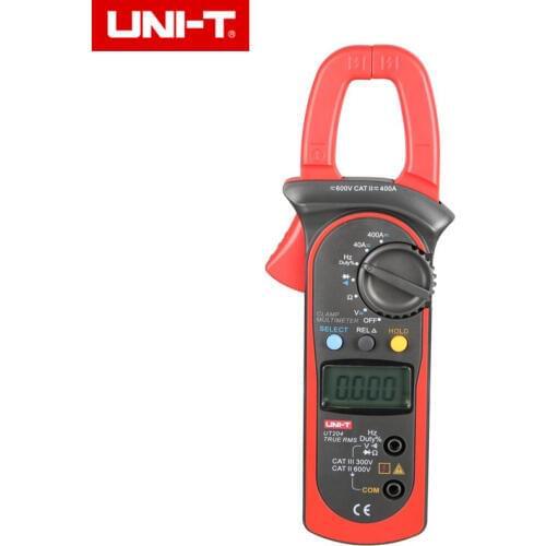 UNI-T UT204 3 3/4 Digit True RMS Auto Range Digital Clamp Meter for 40~400A AC/DC Current Measurement