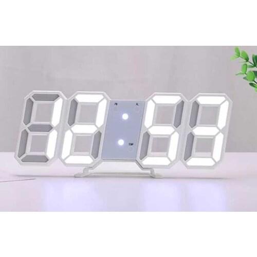 Digital Wall Clock 3D LED Display Alarm Clocks Kitchen Office Table Desktop Wall Watch Modern Design 24 Or 12 Hour Display Mute