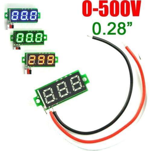 DYKB MINI 0.28 inch DC 0-500V digital voltmeter MINI LED Display Panel volt Meter Voltage Indicator Monitor Tester Meter 5V 12V
