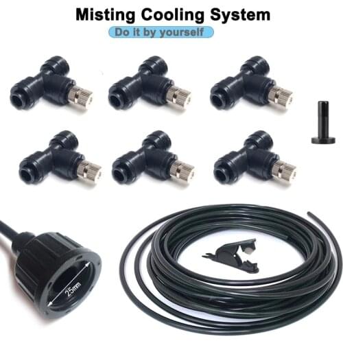 HEMAN Free shipping DIY Outdoor Misting Cooling System Kit Greenhouse Garden Patio Waterring Irrigation 6-15M System