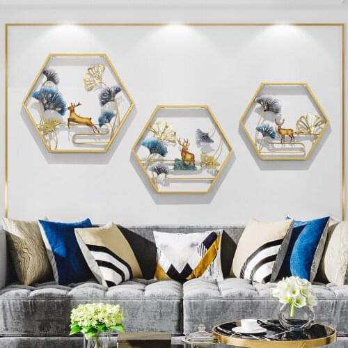 Aesthetic room decor Modern light luxury wall decoration Room decoration accessories Metal pendant background wall Home decor