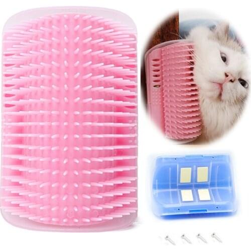 Cat Self Groomer Brush Corner Massage Comb for Cats Grooming Hair Removal Tickle Brush Cat Toys Comb Pet Products With Catnip