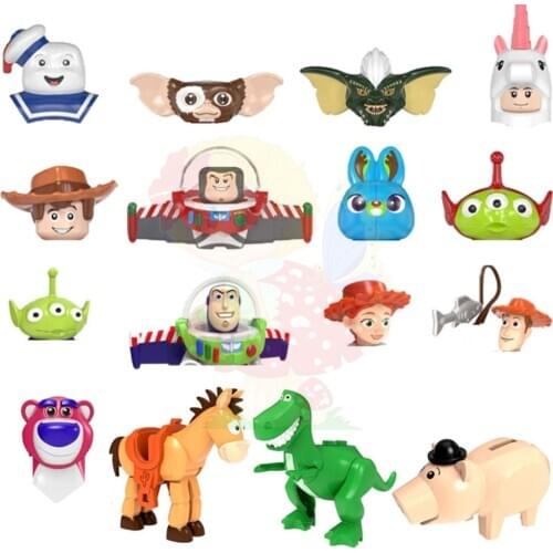 Disney Toy Story Building Blocks Buzz Lightyear Woody Forky Figure Kids Educational Toys birthday chris