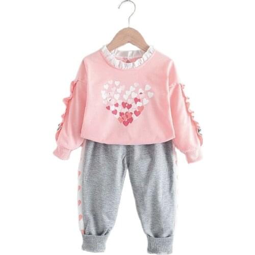 Childrens suit spring and autumn baby girl boy fashion vertical collar heart-shaped suit printing long-sleeved suit