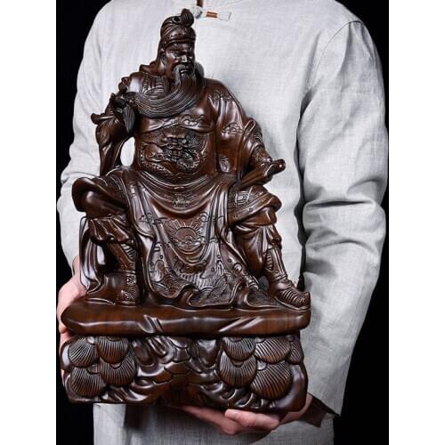 2020 HOME Company store bring wealth making money town HOUSE The God of wealth GUAN GONG FENG SHUI red sandalwood carving statue
