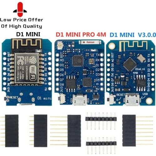 WeMos D1 Mini Pro V3.0 NodeMcu 4MB/16MB bytes Lua WIFI Internet of Things Development board based ESP8266 CH340G Nodemcu V2