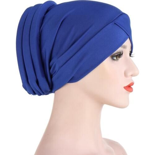 Muslim headdress turban cap for women forehead cross inner hijabs bonnet arab wrap head hijab underscarf caps Islamic turbantes