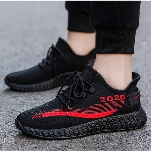 Men Sneakers 2020 Lace-up Men Casual Shoes Breathable Rubber Shoes Fashion Sneakers Wear-Resistant Men Running Shoes