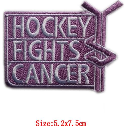HOCKEY HGHTS CANCER tajima embroidery patch for baseball jackets