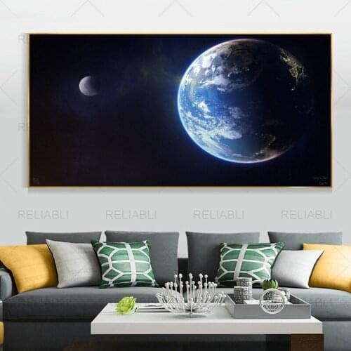 Dark Universe Earth Landscape Posters and Prints Modern Canvas Painting HD Big Size Wall Pictures for Bedroom Home Decor Cuadros