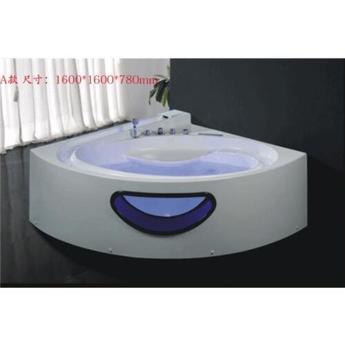 Wall Corner whirlpool Bathtub Acrylic Hydrogenmassage Surfing Underwater Colourful LED Light Double People SPA LG1681
