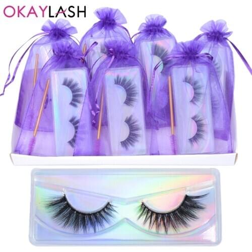 OKAYLASH 5D Reusable Mink False Eyelashes Handmake Wispy Fluffy Makeup Lashes Supplier Natural Cilia Vendors