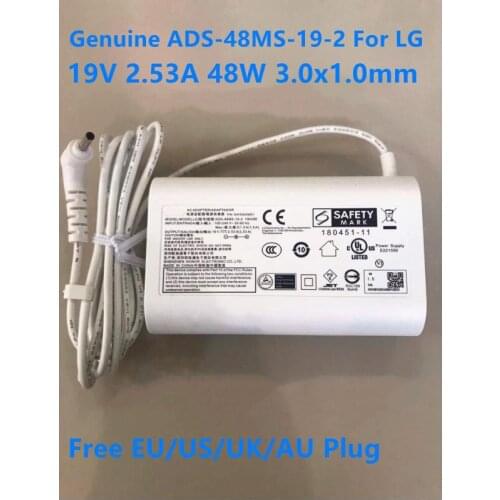 Genuine 19V 2.53A 48W ADS-48MS-19-2 19048E ADS-48MSP-19 AC Adapter For LG GRAM 15Z970 14Z980C Laptop Power Supply Charger