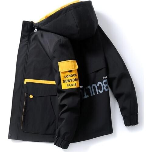 Autumn And Winter clothes Men Jacket Size 3XL Outwear Hooded Coat Slim Parka mens hooded fashion printed jacket dropshipping