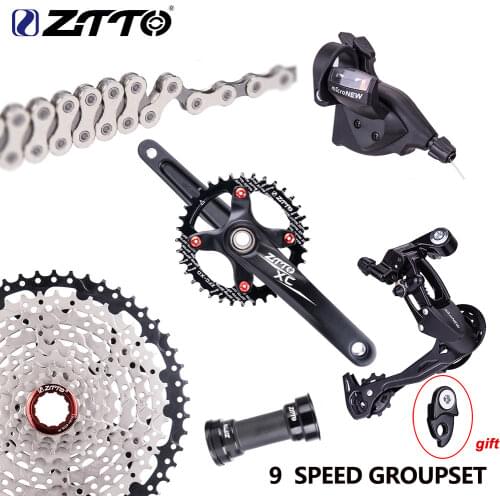 ZTTO MTB bike 1*9 speed Groupset 9S Shifter Derailleur 9s 50T 46T 42t 40t Cassette k7 9s Chain Current BSA BB 170mm crankset