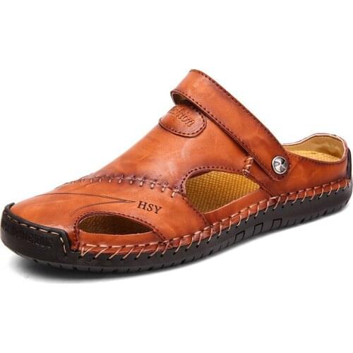 Мужские кожаные сандали Sisuoco China At AliExpress