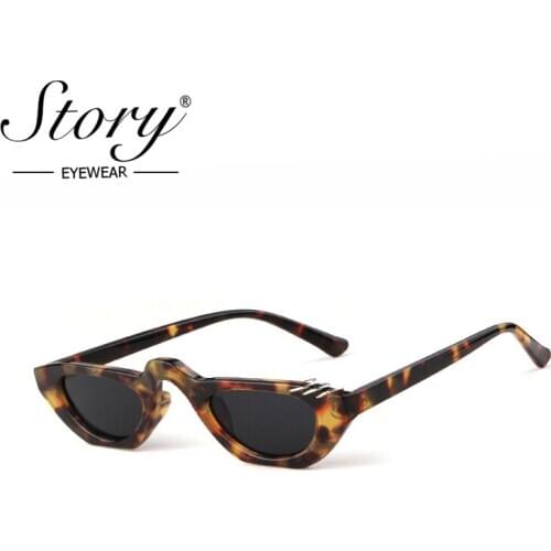 STORY fashion cat eye sunglasses women men 2019 brand designer vintage retro irregular leopard rave festival sun glasses S77052N