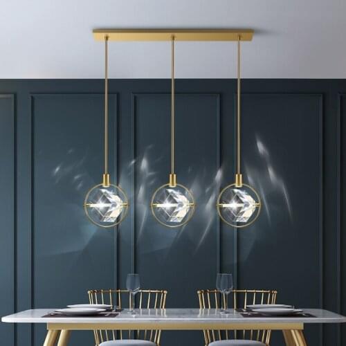 Modern minimalist Crystal Chandelier LED Golden Dining Room Hanging lamp Living room Bedroom decoration Chandelier lighting