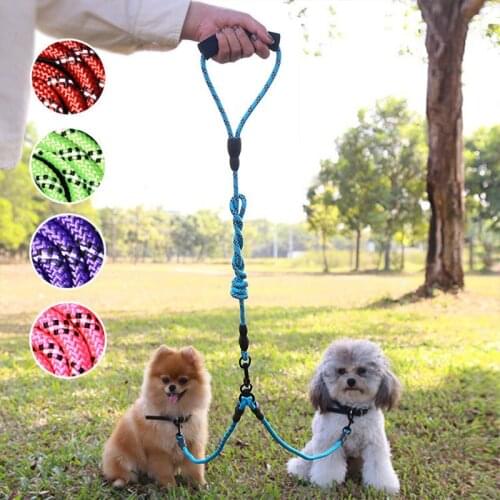 Reflective Dog Leashes For 2 Dogs Cats Nylon Walk Dog Lead Outdoor Security Training Dog Leash Rope Pet Lead For Dog Supplies