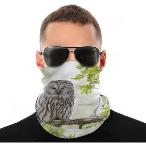 Ural Owl Animal Scarves Half Face Mask Unisex Halloween Tube Mask Tubular Bandana Polyester Headwear Outdoor Hiking