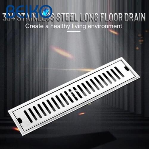 High Quality Unique long stainless steel floor drain size 8X60CM corrosion resistant toilet custom floor drain