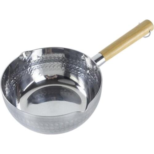Japanese Pan Non-stick Pan Noodle Pot Kitchen Accessories Milk Pot Aluminum Wooden Handle Pot Tableware Pan Home Cooking Tools
