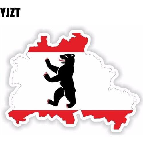 YJZT 13.7CM*10.3CM Funny Berlin Map Flag Car Sticker Motorcycle Helmet Decal 6-1789