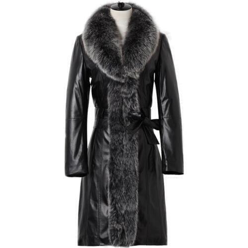 Genuine Leather Natural Fox Fur Collar Down Winter Jacket Women 100% Real Sheepskin Coat Korean Jackets MY