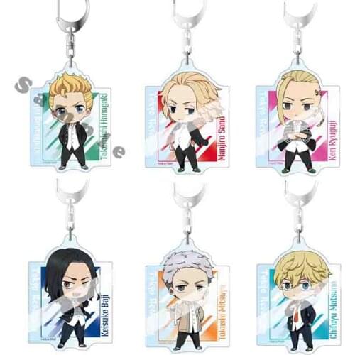 Hot Sale Tokyo Revengers Anime Cosplay Keychain Manjiro Ken Takemichi Hinata Atsushi Chibi Kawaii Bag Pendant Fans