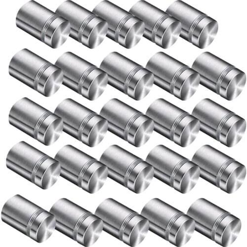 25 Packs Advertising Screws Standoff Mounts Glass Acrylic Nail for Glass Artwork and Sign Displays (3/4 x 1 Inch)