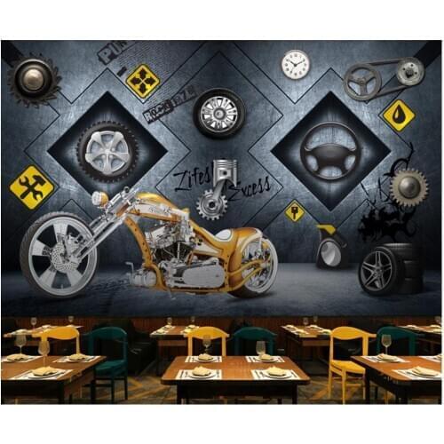 3d wallpaper custom photo any size Metal Industry Wind Machinery Steel Plate Motorcycle background 3d wall murals wallpaper
