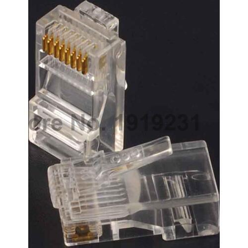 50PCS 8Pin RJ45 Modular Plugs Socket Network Ethernet Crystal Plug RJ45 Connector Adapter for Cat5/5e Cat6 Cable Plugs