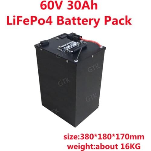 GTK 60V 30Ah LiFePo4 Battery Pack Rechargeable LiFePo4 Pouch Cell With BMS For E-scooter Electric Bike Golf Cart Motorcycles