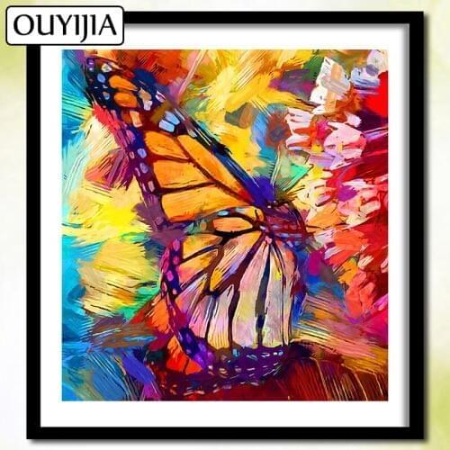 OUYIJIA 5D DIY Diamond Painting Full Square Butterflys Animal Flowers Bird Diamond Embroidery Sale Mosaic Picture Of Rhinestone