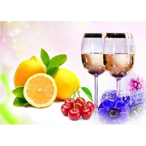 DIY 5D diamond painting Lemon Wine Flower Diamond Embroidery Full Cross Stitch Rhinestone Mosaic Home Decor Handmade Gift