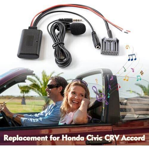 Car AUX Audio BT Adapter with Microphone Wireless Replacement for Honda Civic CRV Accord