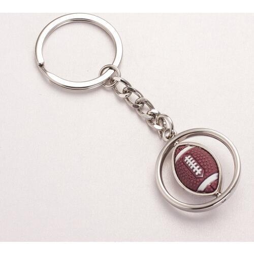 American football key chain key ring rotatable Rugby keychain key holder innovative portachiavi chaveiro llaveros hombre