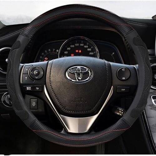 Car Steering-wheels Cover 37 38cm for Toyota 86 HiAce Innova Noah Prius Land Cruiser Prado Sienna Sienta Rush Sequoia corolla