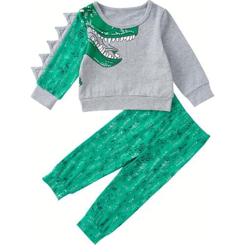 Activities Kids Set Vacation Sport Daily Life Print Animal Long Sleeve Warm Casual Sports Childrens Sweater Suit