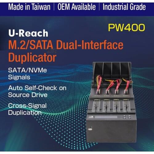 U-Reach PW400 1to3 M.2 NVMe SATA SSD Duplicator SATA M.2 Dual-Interface Duplicator HDD SSD copier