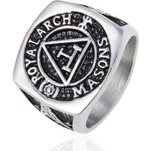 New Faitheasy Vintage Men Masonic Rings Stainless Steel Jewelry Wedding Band for Men Retro Titanium Punk Rings Male