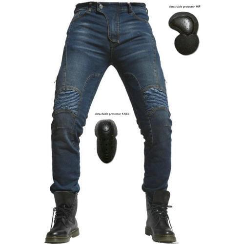 HOT new 2019 Mens Panel Zippers Biker Style Motorcycle Blue Denim Rider Jeans Big Sz 30-46 Distribution protection