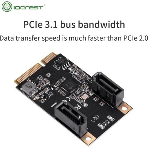 IOCREST 2 Port SATA III Full Height Mini PCIE 3.0 gen3 high speed Controller Card