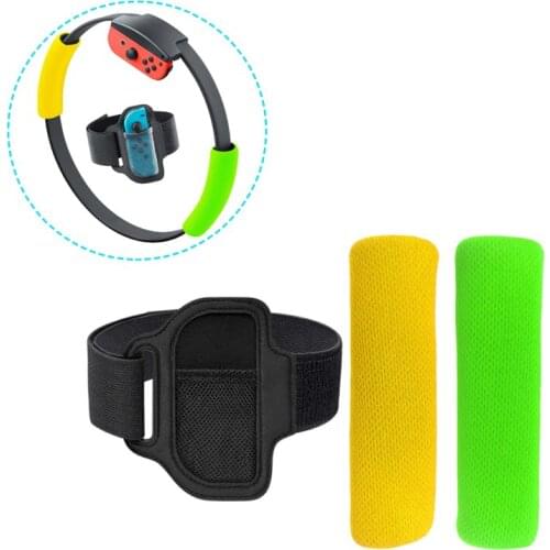 2 Grips & 1 Leg Strap Accessories Kit Non-Slip Grips for Switch Joy-Con Fit Adventure Game Adjustable Elastic Leg Fixing Strap