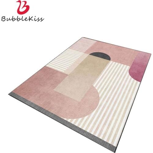 Bubble Kiss Nordic Style Carpet Living Room Pink Modern Geometry Home Sofa Area Rugs Bedroom Decor Non-slip Customized Large Mat