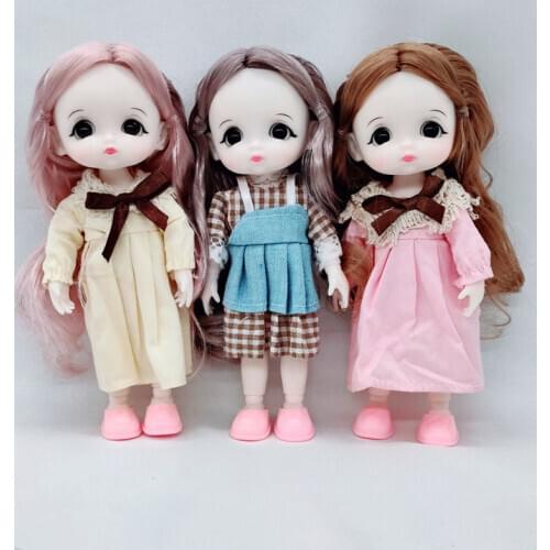 1 Set 13 Movable Jointed Dolls With Fashion Dress Mini 16cm BJD Baby Girl Doll Toy for Girls Gift