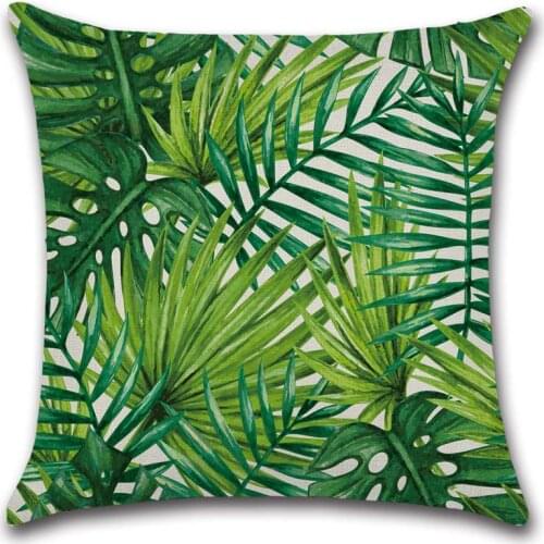 Summer Tropical Plant Style Palm Leaf Cushion Cover Decorative Leaf Pillow Cover Sofa Party Hugging Pillow Cover Quilt Cover