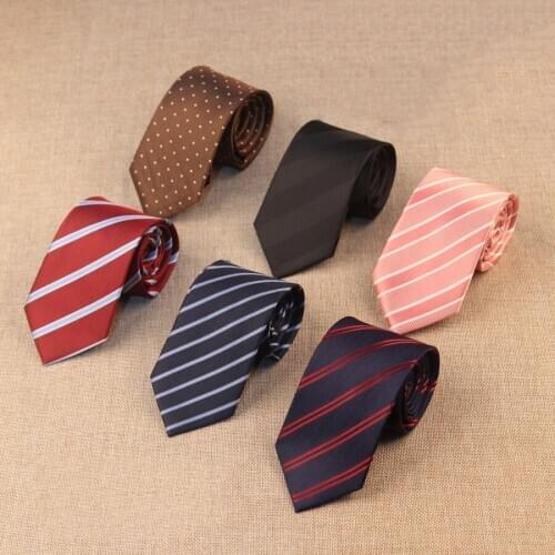 Linbaiway Polyester Ties for Men Wedding Party Dress Neck Ties Striped Gravatas Slim Necktie Shirt Accessories Custom Logo