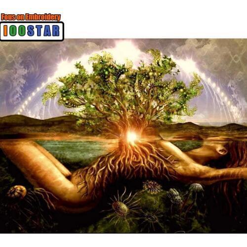 DIY Diamond Painting Cross Stitch 5D Diamond Embroidery Tree of Life Full Square/ Round Diamond Mosaic Kit Pictures of Rhineston